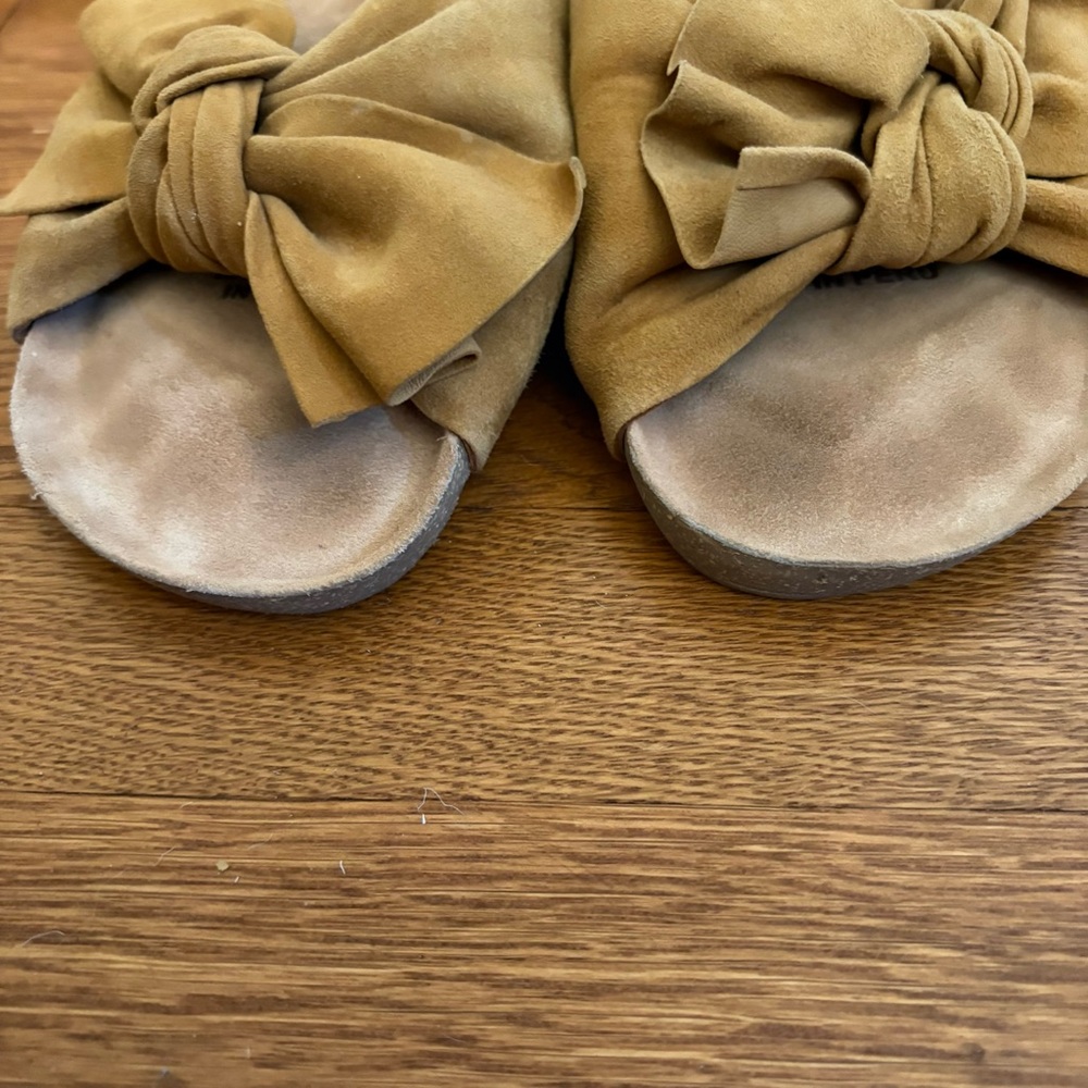 Ulla Johnson Ingrid Bow Slide Sandal in Mustard Suede - 7 - Picture 6 of 10